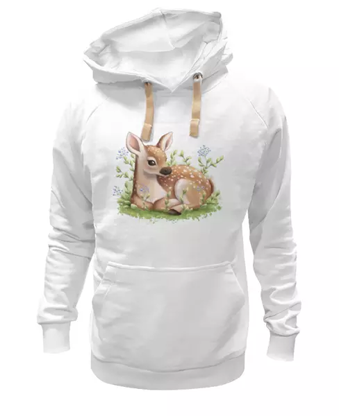 Заказать премиальную одежду в Москве. Толстовка Wearcraft Premium унисекс Оленёнок от tigerda  - готовые дизайны и нанесение принтов.