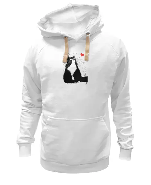 Заказать премиальную одежду в Москве. Толстовка Wearcraft Premium унисекс Кот, мечтающий о Любви от Виктор Гришин - готовые дизайны и нанесение принтов.