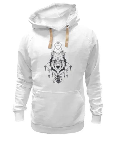 Заказать премиальную одежду в Москве. Толстовка Wearcraft Premium унисекс Волк Этник от ingenervolos@gmail.com - готовые дизайны и нанесение принтов.