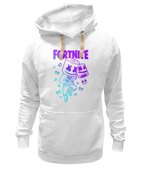 Заказать премиальную одежду в Москве. Толстовка Wearcraft Premium унисекс MARSHMELLO FORTNITE от geekbox - готовые дизайны и нанесение принтов.