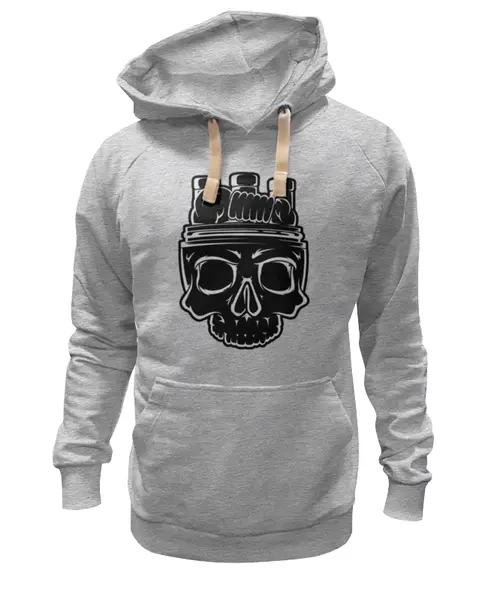 Заказать премиальную одежду в Москве. Толстовка Wearcraft Premium унисекс Black Skull  от Leichenwagen - готовые дизайны и нанесение принтов.