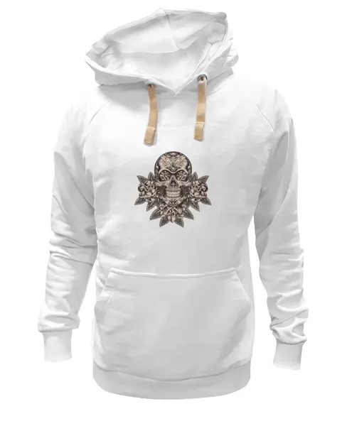 Заказать премиальную одежду в Москве. Толстовка Wearcraft Premium унисекс Череп из цветов от YellowCloverShop - готовые дизайны и нанесение принтов.