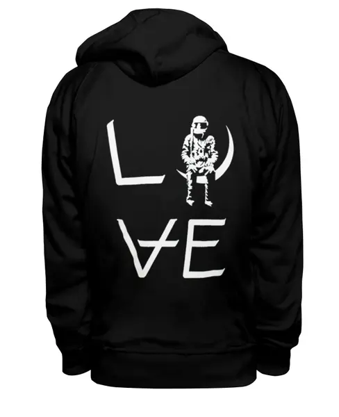 Заказать премиальную одежду в Москве. Толстовка Wearcraft Premium унисекс Love Stacked Zip Up Hoodie Black от slider - готовые дизайны и нанесение принтов.