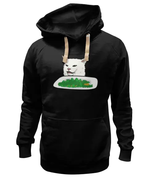 Заказать премиальную одежду в Москве. Толстовка Wearcraft Premium унисекс Озадаченный кот от DESIGNER   - готовые дизайны и нанесение принтов.