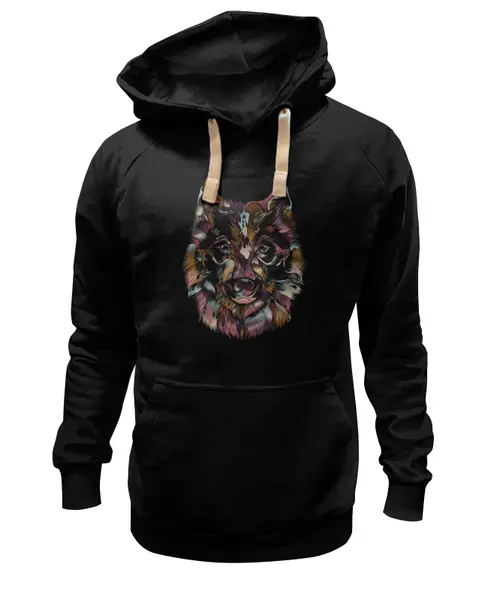 Заказать премиальную одежду в Москве. Толстовка Wearcraft Premium унисекс Пёстрый волк от ISliM - готовые дизайны и нанесение принтов.