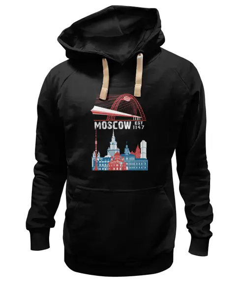 Заказать толстовку в Москве. Толстовка Wearcraft Premium унисекс Moscow. Establshed in 1147 от alexpro - готовые дизайны и нанесение принтов.