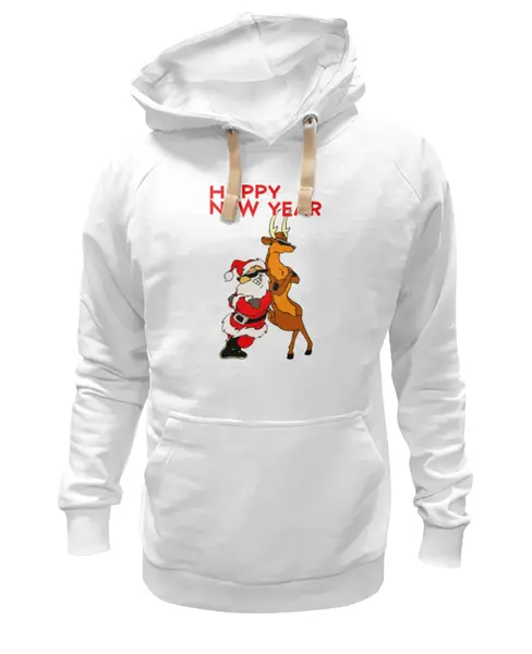 Заказать премиальную одежду в Москве. Толстовка Wearcraft Premium унисекс Happy New Year от Leichenwagen - готовые дизайны и нанесение принтов.