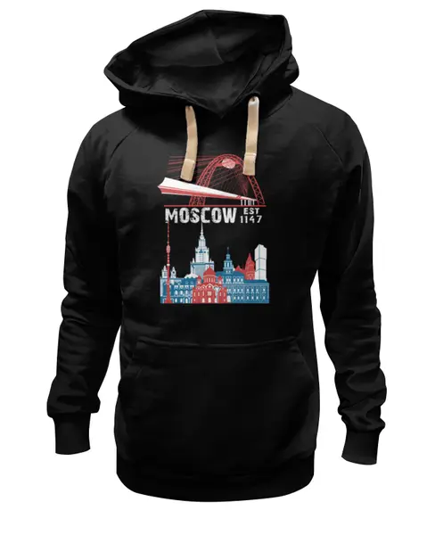 Заказать толстовку в Москве. Толстовка Wearcraft Premium унисекс Moscow. Established in 1147 от alexpro - готовые дизайны и нанесение принтов.
