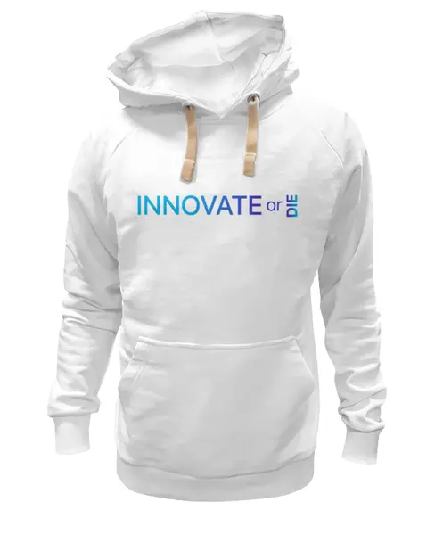 Заказать премиальную одежду в Москве. Толстовка Wearcraft Premium унисекс Innovate or die от Startech.vc  - готовые дизайны и нанесение принтов.