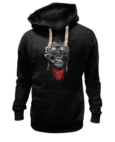 Заказать премиальную одежду в Москве. Толстовка Wearcraft Premium унисекс Курящая горилла от printik - готовые дизайны и нанесение принтов.