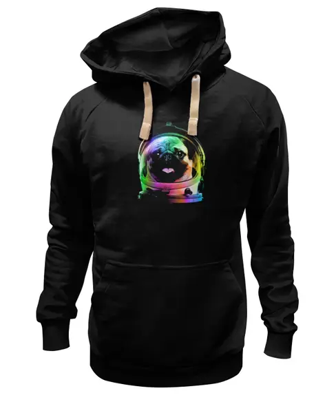 Заказать премиальную одежду в Москве. Толстовка Wearcraft Premium унисекс Мопс Космонавт от printik - готовые дизайны и нанесение принтов.