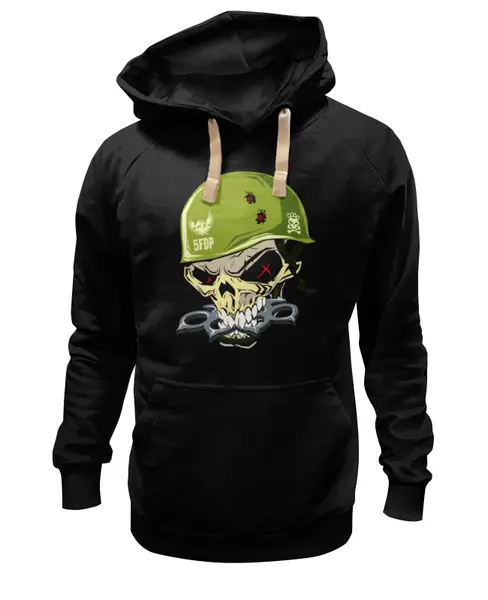 Заказать премиальную одежду в Москве. Толстовка Wearcraft Premium унисекс Military Skull от Leichenwagen - готовые дизайны и нанесение принтов.