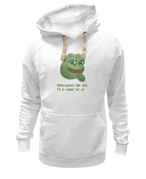 Заказать толстовку в Москве. Толстовка Wearcraft Premium унисекс Pepe the frog Whant some love от Ильяс Муртазаев - готовые дизайны и нанесение принтов.