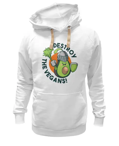Заказать премиальную одежду в Москве. Толстовка Wearcraft Premium унисекс Destroy The Vegans от Павел Павел - готовые дизайны и нанесение принтов.
