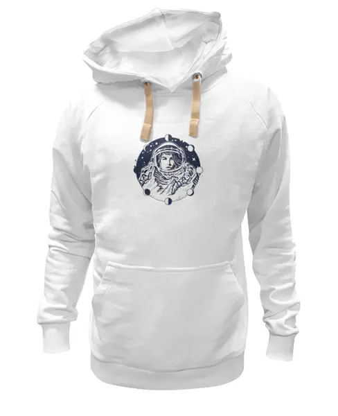 Заказать премиальную одежду в Москве. Толстовка Wearcraft Premium унисекс День космонавтики. Луна от Отрисовка Векторная - готовые дизайны и нанесение принтов.
