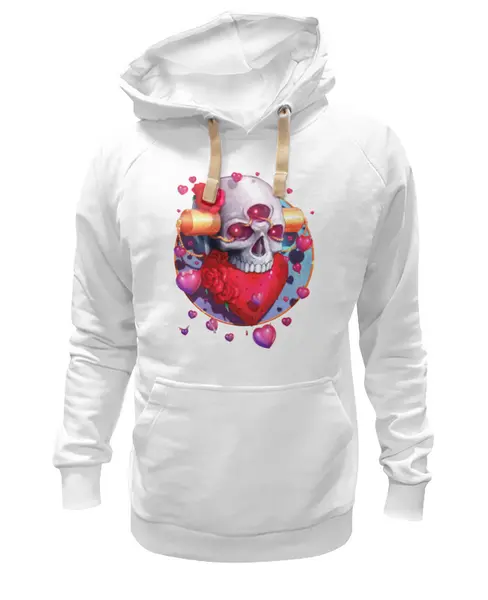Заказать толстовку в Москве. Толстовка Wearcraft Premium унисекс Heart Skull от Дана Столыпина - готовые дизайны и нанесение принтов.