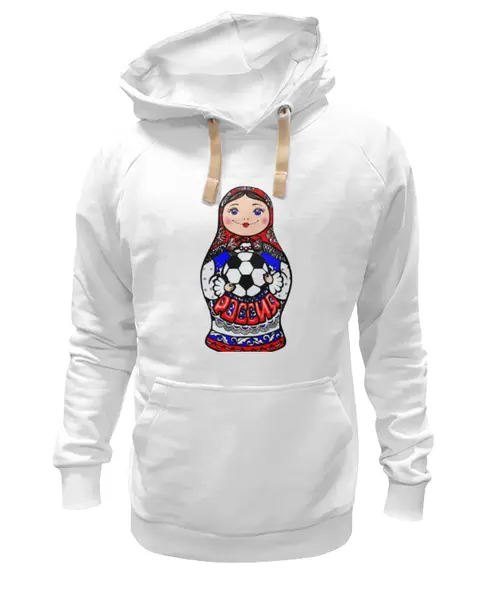 Заказать премиальную одежду в Москве. Толстовка Wearcraft Premium унисекс Русская матрешка с мячом от theirenemen - готовые дизайны и нанесение принтов.