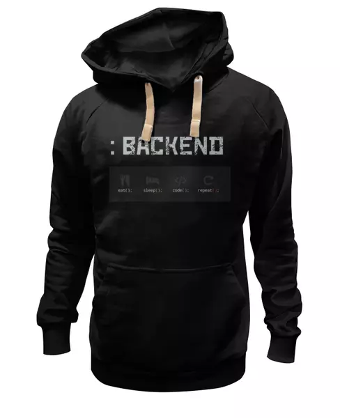 Заказать премиальную одежду в Москве. Толстовка Wearcraft Premium унисекс backend developer от kljak.sa@mail.ru - готовые дизайны и нанесение принтов.