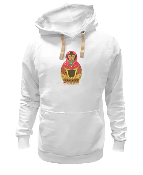 Заказать премиальную одежду в Москве. Толстовка Wearcraft Premium унисекс Обезьянка матрешка гармонь от melnikov-lab - готовые дизайны и нанесение принтов.