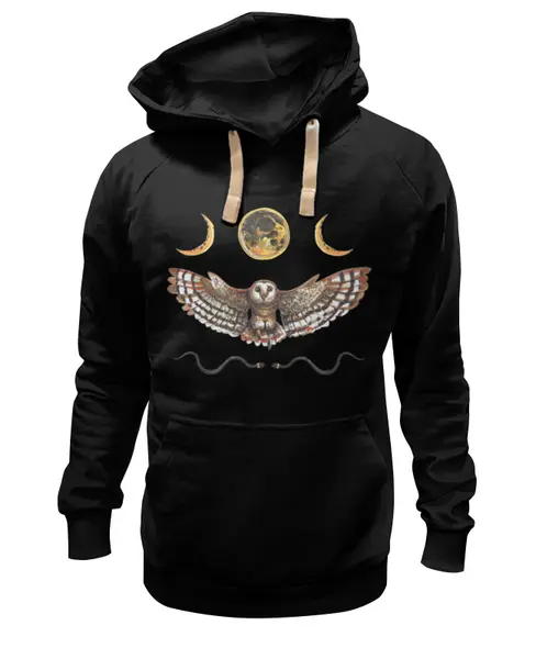 Заказать премиальную одежду в Москве. Толстовка Wearcraft Premium унисекс Сова и луна от lyakmynd - готовые дизайны и нанесение принтов.