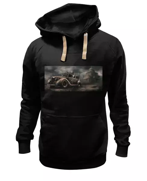 Заказать премиальную одежду в Москве. Толстовка Wearcraft Premium унисекс Апокалиптический автомобиль от Дана Столыпина - готовые дизайны и нанесение принтов.