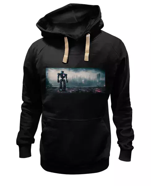 Заказать премиальную одежду в Москве. Толстовка Wearcraft Premium унисекс Одинокий робот от Дана Столыпина - готовые дизайны и нанесение принтов.