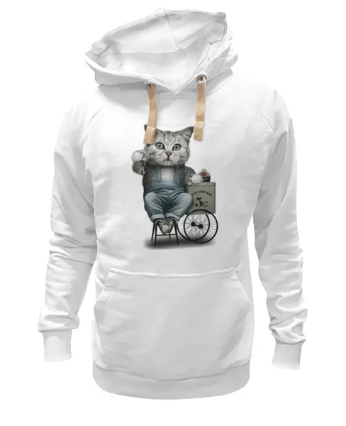 Заказать премиальную одежду в Москве. Толстовка Wearcraft Premium унисекс Продавец мороженого от printik - готовые дизайны и нанесение принтов.