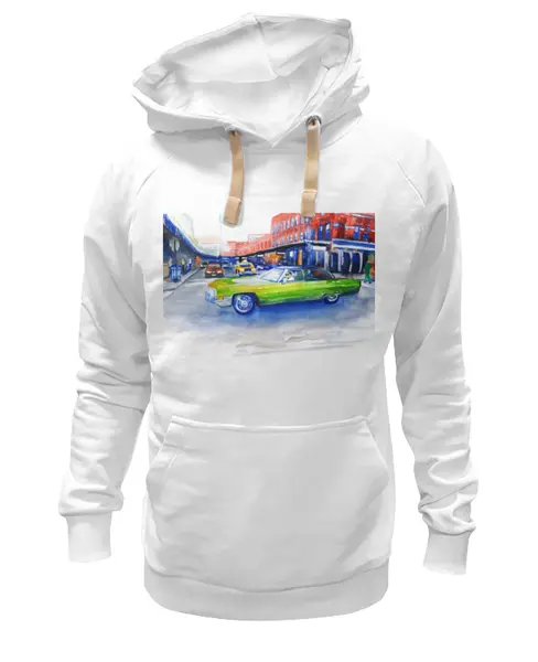 Заказать премиальную одежду в Москве. Толстовка Wearcraft Premium унисекс Крутая машина на 14-ой улице Нью Йорка от artoutloop - готовые дизайны и нанесение принтов.