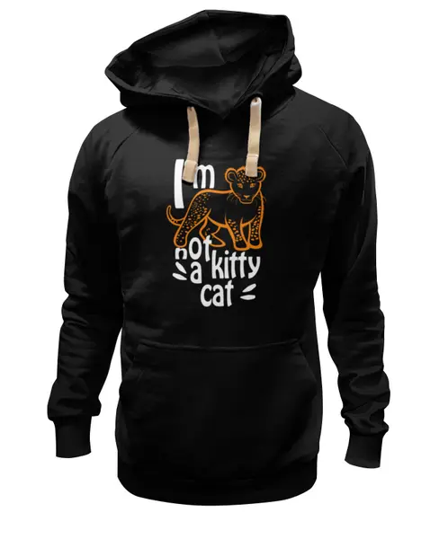 Заказать премиальную одежду в Москве. Толстовка Wearcraft Premium унисекс NOT A KITTY CAT от ELENA ZHARINOVA - готовые дизайны и нанесение принтов.