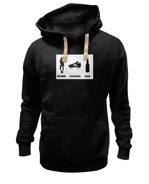 Заказать премиальную одежду в Москве. Толстовка Wearcraft Premium унисекс WOMEN FOOTBALL BEER от vasilij - готовые дизайны и нанесение принтов.