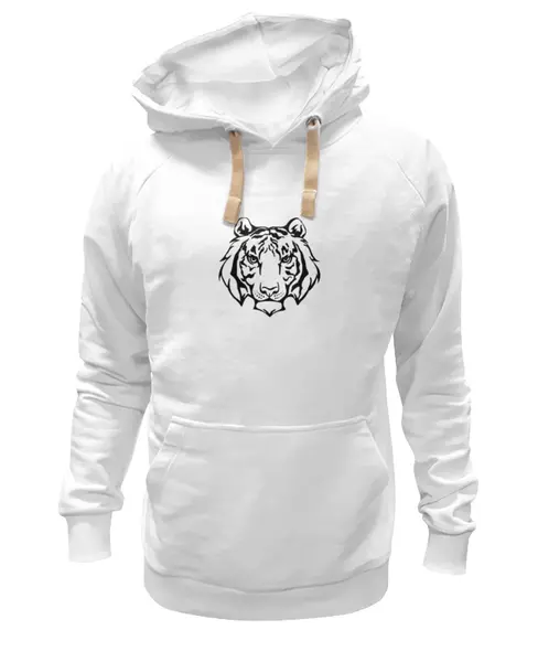 Заказать премиальную одежду в Москве. Толстовка Wearcraft Premium унисекс Тигр. Чёрное и Белое от Виктор Гришин - готовые дизайны и нанесение принтов.