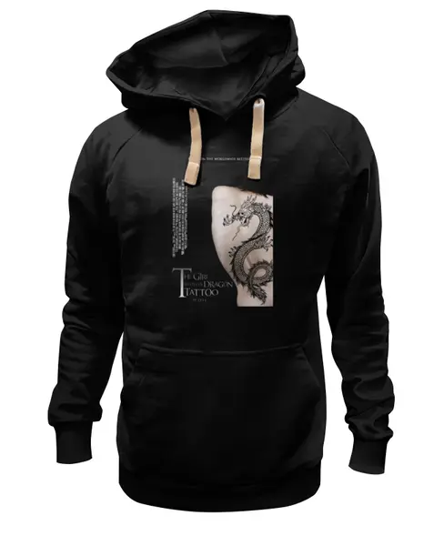 Заказать премиальную одежду в Москве. Толстовка Wearcraft Premium унисекс Девушка с татуировкой дракона от KinoArt - готовые дизайны и нанесение принтов.