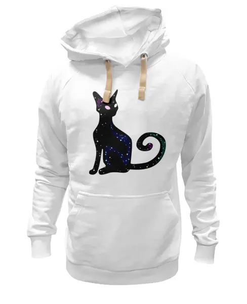 Заказать премиальную одежду в Москве. Толстовка Wearcraft Premium унисекс Космическая кошка от reut.94@mail.ru - готовые дизайны и нанесение принтов.