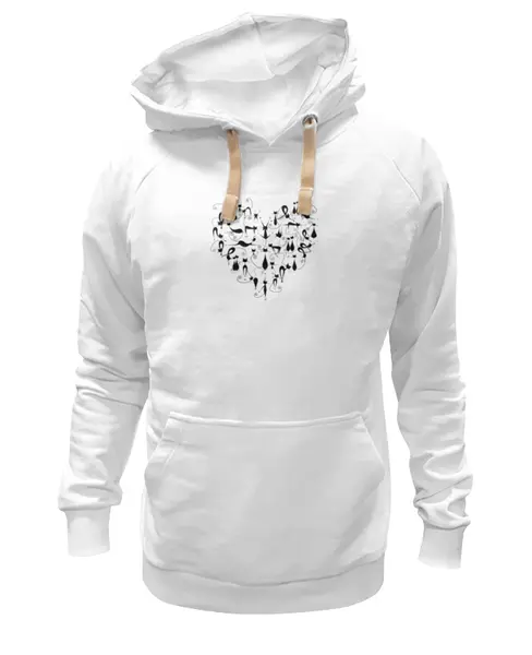 Заказать премиальную одежду в Москве. Толстовка Wearcraft Premium унисекс Я люблю кошек. от Виктор Гришин - готовые дизайны и нанесение принтов.