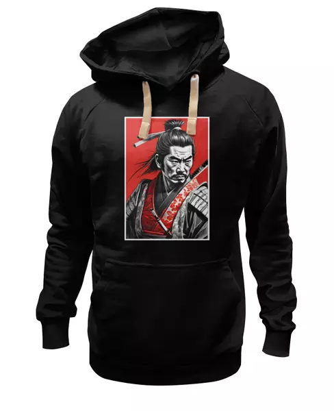Заказать премиальную одежду в Москве. Толстовка Wearcraft Premium унисекс Бесстрашный самурай Тадамаса от Дэйки Като: kato.see.ru - готовые дизайны и нанесение принтов.