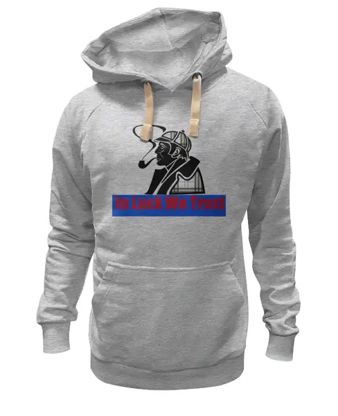 Заказать премиальную одежду в Москве. Толстовка Wearcraft Premium унисекс In Luck We Trust от торгаш - готовые дизайны и нанесение принтов.