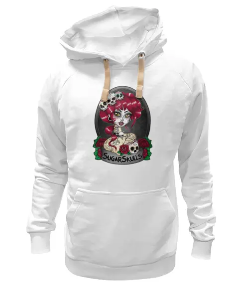 Заказать толстовку в Москве. Толстовка Wearcraft Premium унисекс Sugar skull girl от Leichenwagen - готовые дизайны и нанесение принтов.