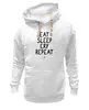 Заказать премиальную одежду в Москве. Толстовка Wearcraft Premium унисекс Eat cry repeat by Brainy от Brainy - готовые дизайны и нанесение принтов.