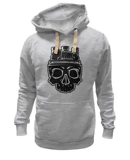 Заказать премиальную одежду в Москве. Толстовка Wearcraft Premium унисекс Black Skull  от Leichenwagen - готовые дизайны и нанесение принтов.