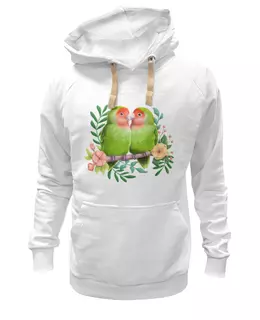 Заказать премиальную одежду в Москве. Толстовка Wearcraft Premium унисекс Влюбленные попугаи неразлучники от tigerda  - готовые дизайны и нанесение принтов.
