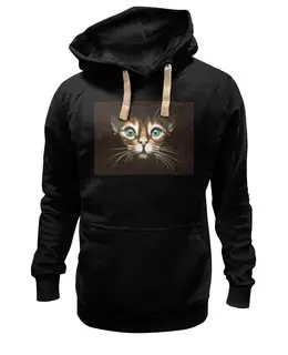Заказать толстовку в Москве. Толстовка Wearcraft Premium унисекс кошка с зелеными глазами от Kris Leov - готовые дизайны и нанесение принтов.