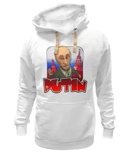 Заказать премиальную одежду в Москве. Толстовка Wearcraft Premium унисекс Putin от Leichenwagen - готовые дизайны и нанесение принтов.