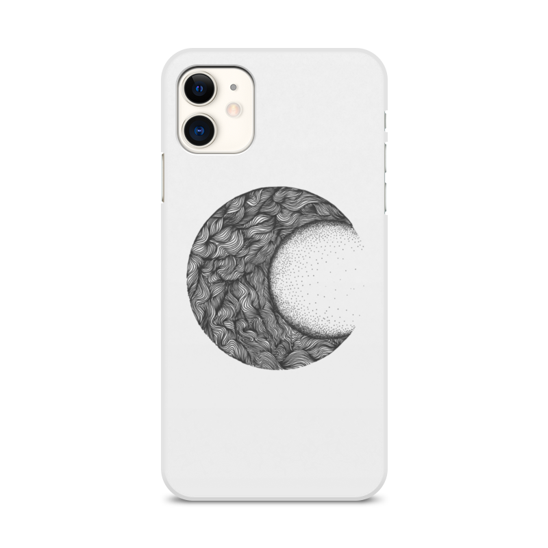 Printio Чехол для iPhone 11, объёмная печать Луна черная