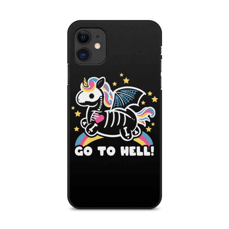 Printio Чехол для iPhone 11, объёмная печать Go to hell unicorn printio чехол для iphone 5 5s объёмная печать go to hell unicorn