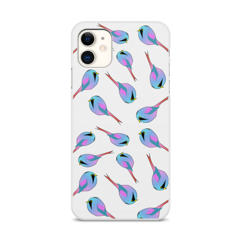 Printio Чехол для iPhone 11, объёмная печать Неоновые птички силиконовый чехол на apple iphone 11 эпл айфон 11 silky touch premium с принтом cats светло розовый