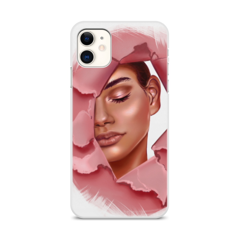 цена Printio Чехол для iPhone 11, объёмная печать Lady through the pink