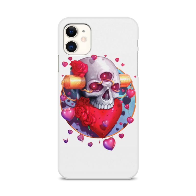 Printio Чехол для iPhone 11, объёмная печать Heart skull