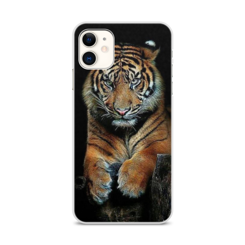 Printio Чехол для iPhone 11, объёмная печать Тигры цена и фото