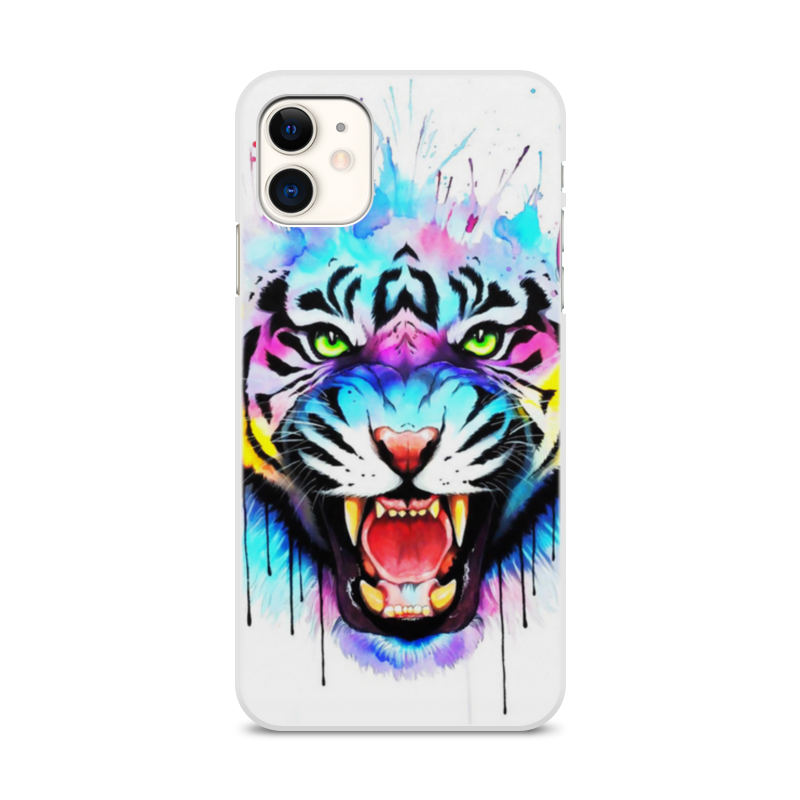 Printio Чехол для iPhone 11, объёмная печать Краски тигр