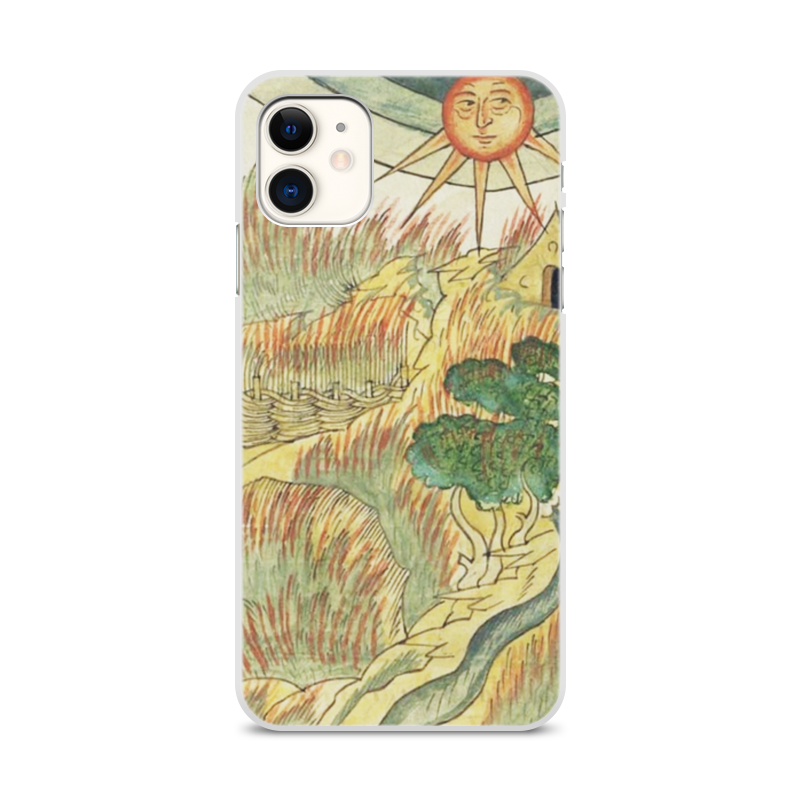 Printio Чехол для iPhone 11, объёмная печать Древний пейзаж с солнцем